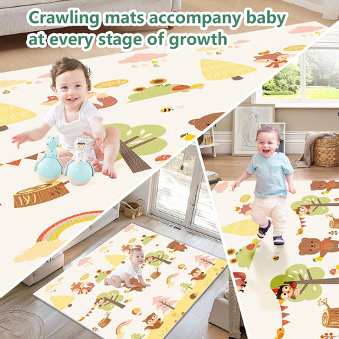 74x50 Inch, Poudee Baby Play Mat Foldable Waterproof and Non-Slip Playmats, Safe Foam Playmat, Playpen Mat, Reversible
