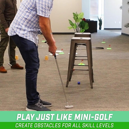 GoSports Pure Putt Challenge Mini Golf Game, Build Your Own Course at Home, Includes 9 Holes and Balls