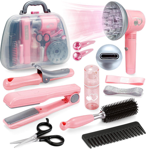 Toy Choi's Hair Salon Toys for Girls - Pretend Play Kids Hairdryer,