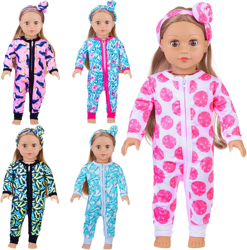 Unicorn Element 5 Sets Baby Doll Clothes for 14-18 Inch Dolls, Casual Wear for 17 Inch Baby Doll, 10 Pcs Clothes