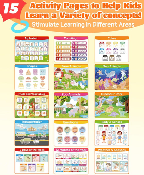 3-5, 3 Walenced Busy Book for Toddlers - Preschool Learning Activities, Coloring Activity Books for Kids Ages