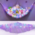 Stuffed Animals Net or Hammock, Kids Toy Storage Organizer with LED Light, Hanging Corner Holder for Girls Room Decor