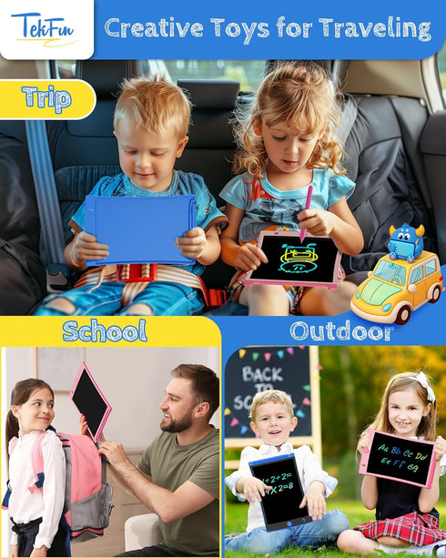 20 Pack 8.5in 3 4 5 6 7 TEKFUN Party Favor LCD Writing Tablet with Stylus, Erasable Doodle Board Mess Free Drawing Pad
