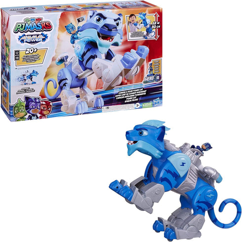 PJ Masks Animal Power Charge and Roar Power Cat, Interactive Preschool Toys with 20+ Lights and Sounds