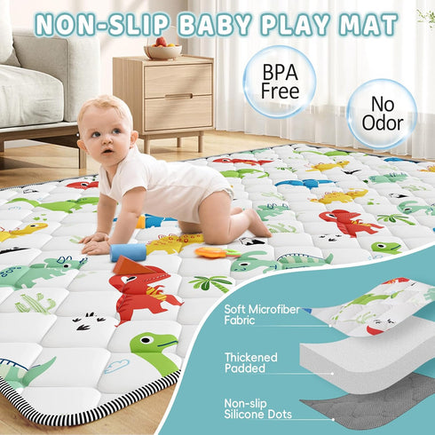 74x50 inch Palopalo Baby Play Mat for Floor, Large Play Mat for Playpen, Soft Padding Playmats for Babies, Toddlers