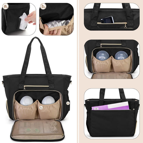 Momcozy S12 Momcozy M5, BAFASO Wearable Breast Pump Bag with Cooler and Laptop Sleeve (Compatible with Pro, Elvie)