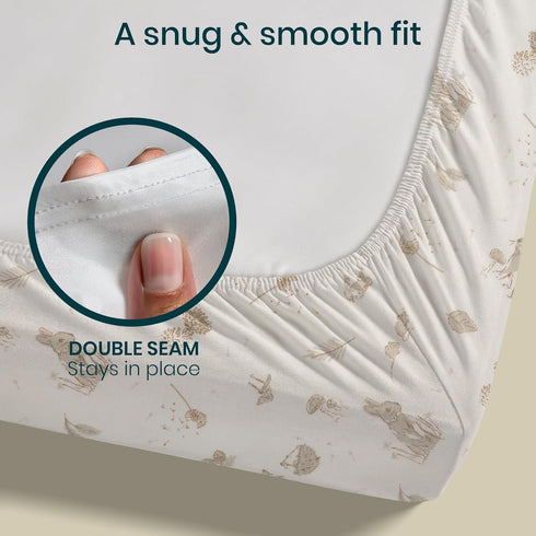 (2 Pack) 20.8 31.5 23.6 35.4 Tutti Bambini Premium Bassinet Sheets - Soft & Breathable Bamboo Viscose Jersey