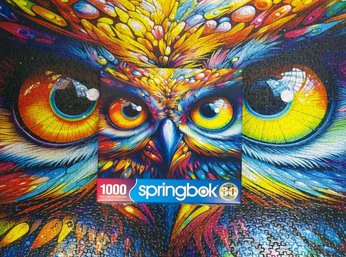 Springbok Look of The Wild, 1000 Piece Jigsaw Puzzle for Adults, Vivid Fantasy Owl Face, 30" x 24"