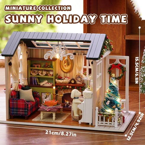 Kisoy Romantic and Cute Dollhouse Miniature DIY House Kit Creative Room Perfect DIY Gift for Friends,Lovers