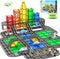 104 PCS Magnetic Tiles Road Set, STEM Construction Toys for Kids Ages