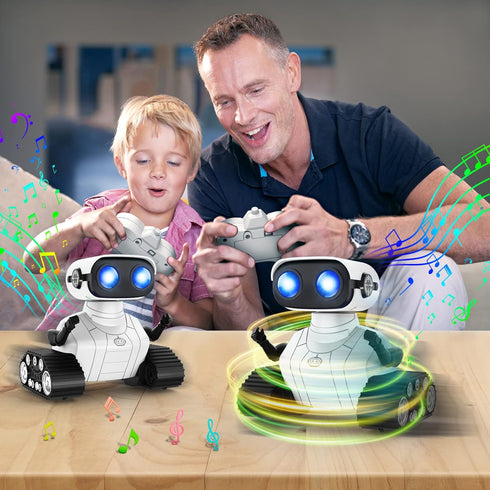 Hamourd 3 Robot Toys for Years Old Boys Girls- Rechargeable Remote Control Robots, Emo Robot with Auto-Demonstration