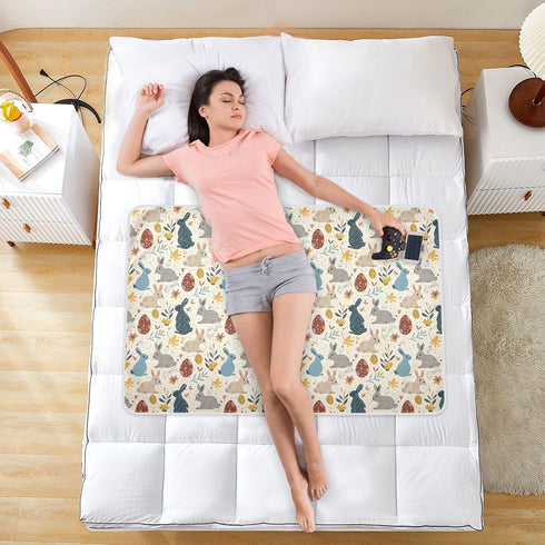 siphylline 52" 34" Retro Easter Bunnies Extra Large Resuable Baby Bed Pad Highly Absorbent Diaper Changing Pad