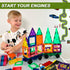 Soyee Magnetic Tiles with 2 Cars, Kids Gifts for 3 Year Old Boys, Educational Toys for Toddlers Age 3-5, Car Train