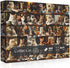 Cat Puzzles for Adults 1000 Pieces, Vintage Animal Collage Jigsaw Puzzle with 40 Coffee Book Cats