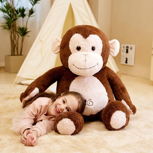 IKASA Giant Monkey Stuffed Animal Plush Toy - Large Jumbo Soft Toy, 30" Cute Fluffy Plushie for Kids