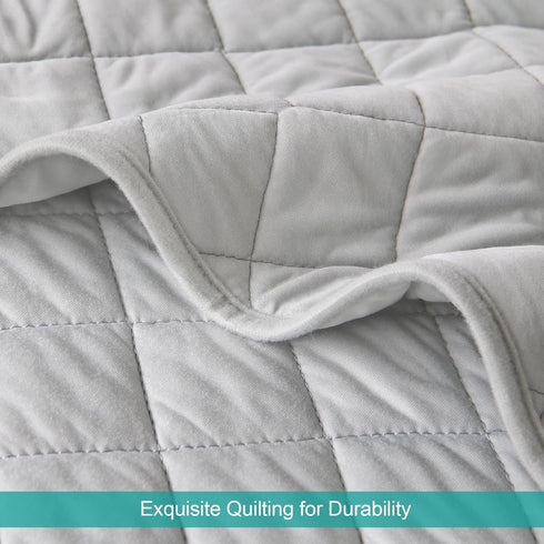 Toddler Blanket for Daycare, Baby Crib Nap Blankets Comforter, Quilted Kids Cot Bed Blanket 30"x40", Soft Throw Blanket for Kids, Lightweight Grey Swaddle Blanket Boys & Girls by Biloban