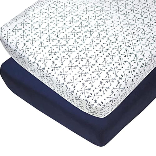 HonestBaby Unisex Baby Organic Cotton Changing Pad Covers (Set of Two) Winter