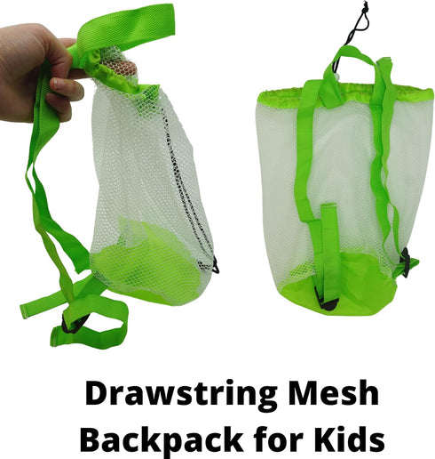 4E's Novelty Beach Toys for Kids with Bag, 17 Pcs Set Castle Beach Bucket with Shovels & Molds for Ages 3-10
