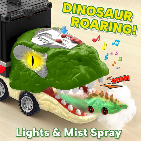 3-5, 8 3 4 5+ Gloween Dinosaur Toys for Kids Dinosaur Truck with Small Dinosaur Cars, Birthday Gifts Toys for Year Old