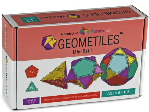3D Building Set for Learning Math - 32-pc, Made in USA, Includes Many Online Activities (Pentagon/Triangle)