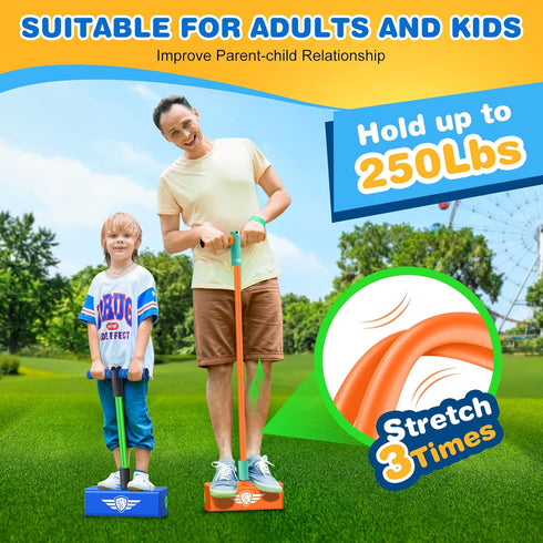 CUUGO LET'S GO! CG Jumping Pogo Stick, Foam Pogo Jumper for Kids, Toys for 3-12 Year Old Boys Girls