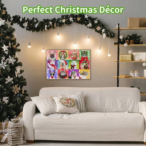 100 Piece Puzzles for Kids Ages 4-8, Christmas Puzzle Dogs and Cat Puzzles, Holiday Jigsaw Puzzles for Kids
