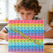 LZDEMI Math operations1-100 Number Learning Pop Fidget Toy, Rainbow Colors, Large Square Math