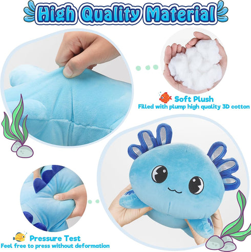 13" Officygnet Axolotl Plush, Soft Stuffed Animal Plush Toy, Cute Axolotl Plushies Pillow, Kawaii Plushies Dolls