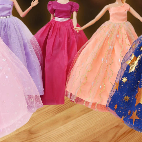 BJDBUS 5 Pcs Handmade Wedding Dress Party Gown for 11.5 Inch Girl Doll Clothes Accessories