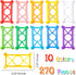 RAINBOW TOYFROG Snap-N-Twist Building Blocks - 270 Piece Set of Flexible Interlocking Math Manipulatives - Open Ended STEM Toys for 5 to 12 Year Old Boys & Girls - Indoor Recess Games for Classroom