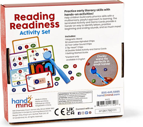 hand2mind Set, Set, Reading Readiness Activity Magnetic Wands and Chip Learn to Spell for Kids, Spelling Toys, CVC