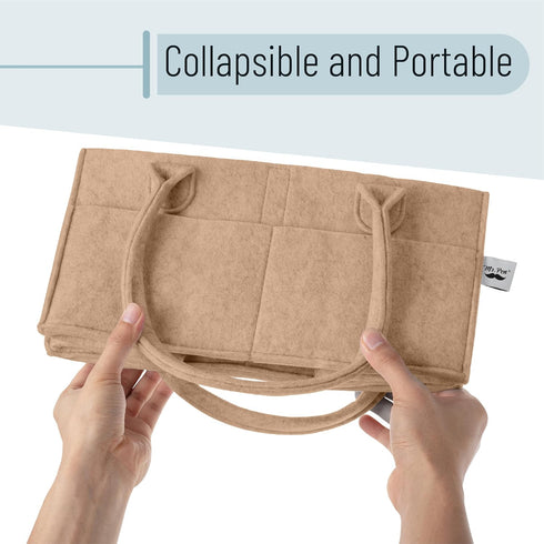 Mr. Pen- Baby Diaper Caddy Organizer, Earthy Clay, Baby Caddy Organizer with Handle, Compact Size, Collapsible