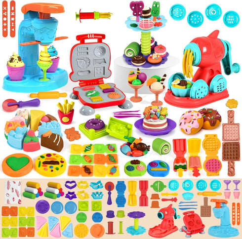 Aprilwolf 75 PCS 4 in 1 Dough Sets for Kids Ages 3-4-8,