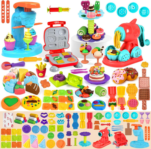 Aprilwolf 75 PCS 4 in 1 Dough Sets for Kids Ages 3-4-8,