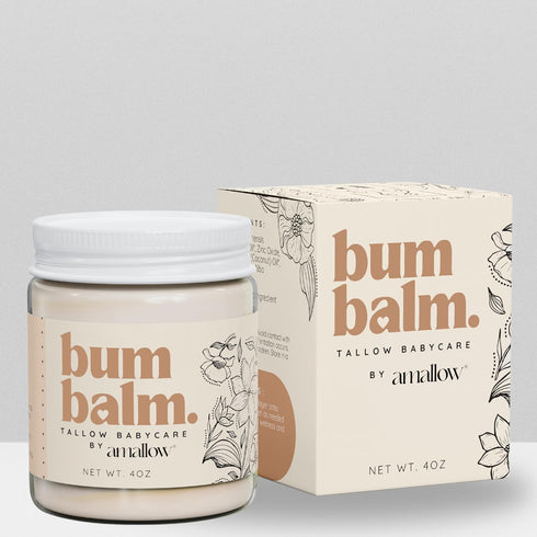 4 oz Amallow Baby Bum Balm - Diaper Area Cream for Sensitive, Rash-Prone Skin - Petroleum & Fragrance-Free - Gentle