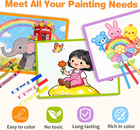 158 4-8, 6-8, Set 3 4 5 6 7 8 Toidgy Pcs Art Supplies for Kids Ages Deluxe Art Kit Crafts Drawing Painting with Colored
