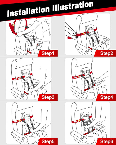 Duythy Airplane Harness for Toddlers with Soft Shoulder Pad Child Airplane Safety Travel Harness for Kids Baby Travel