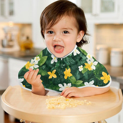 Set 1, Green Leaves Muslin Baby Burp Cloths of Super Soft & Absorbent Burping Rags, Cotton Burp Clothes Shower Gift