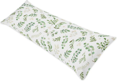 Sweet Jojo Designs Floral Leaf Body Pillow Case Cover (Pillow Not Included)