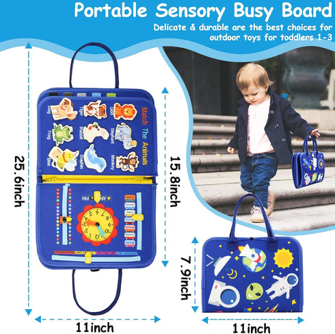 Toddler Busy Board, Montessori Toys for Boys, Sensory Board Birthday Gifts - Educational Busy Book, Learning toys