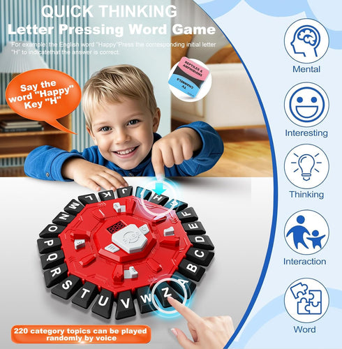 2 Modes,220 24 Game,35 Word Game Family Board Games for Kids & Adults with Topic Categories Letters Pressing Games,Fun