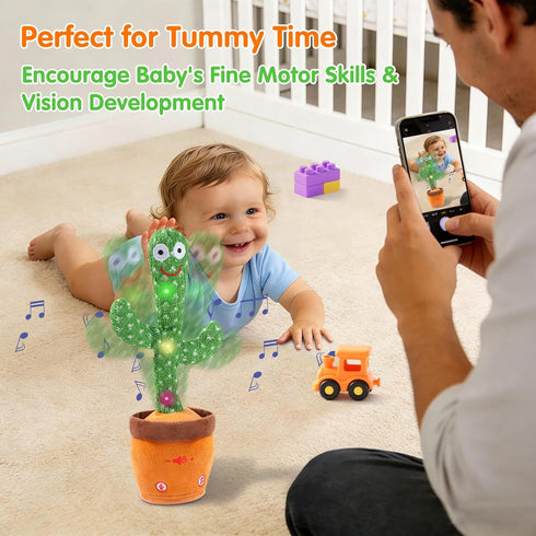 6+ 10 1 2 3 4 5 6, Talking Cactus Toy for Babies Months & Toddlers - Dancing Singing Repeating Cactus Toy with Songs