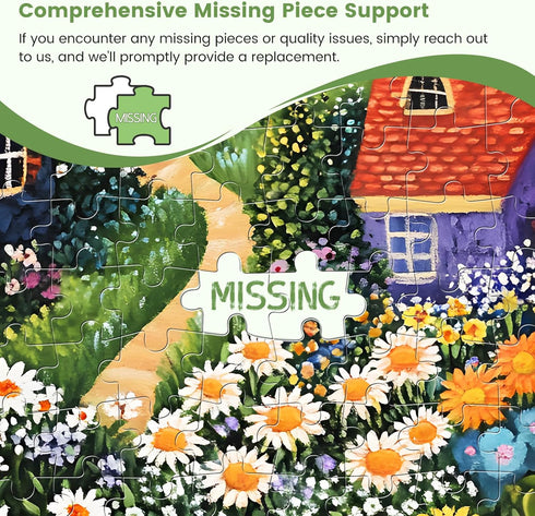 DAGIRT 300 300 20.5 15 Piece Puzzles for Adults, Idyllic Village Jigsaw Puzzles, Blooming Garden Piece Puzzle, Perfect