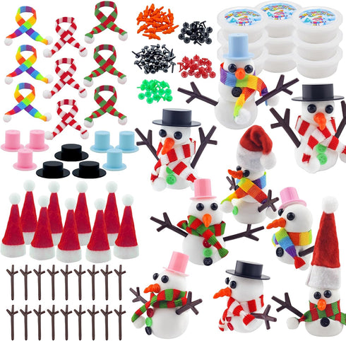 LanMa 9 Pack Snowman Kits,Fun Build a Snowman Craft for Kids Gifts