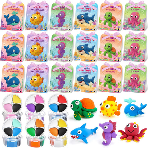 Capoda 18 Sets Ocean Air Dry Clay Kit for Kids Sea Animal