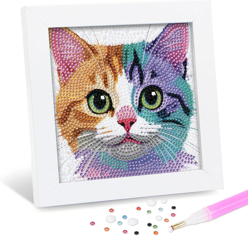 Leixonl Diamond Art Kits for Kids with Framed (7 in) Cartoon Animals