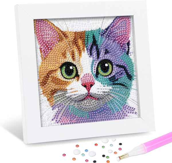 Leixonl Diamond Art Kits for Kids with Framed (7 in) Cartoon Animals