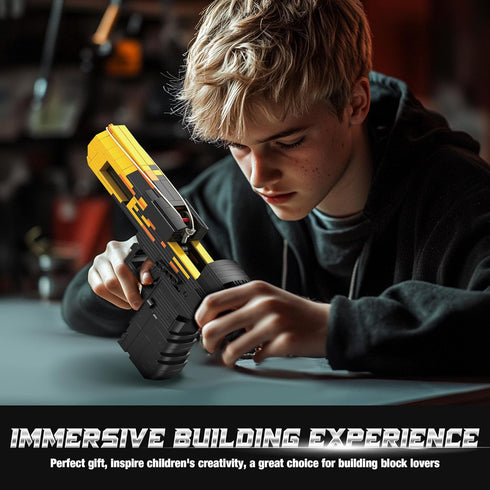1: 1 Set 14+ 700Pcs Fluorspar blaster Building Block Gun for Adults, Pistol Building for Boys Age Model Gun That Shoot
