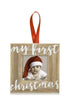 Pearhead Baby’s First Christmas Wooden Picture Frame Ornament, Rustic Keepsake Photo Holiday Gift for New Parents