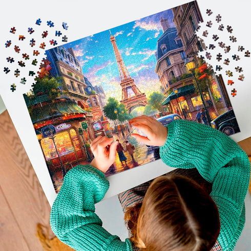 2 Pack Puzzles for Adults 1000 Pieces - Big Ben and Eiffel Tower Difficult Jigsaw Puzzles, DIY Leisure Game